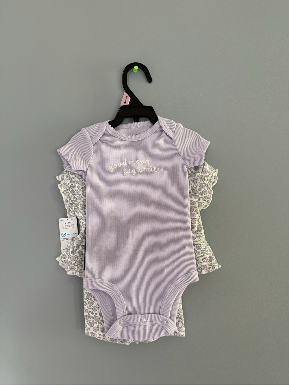 Carter's Lilac Floral Ruffle Romper Set - Picture 2 of 5